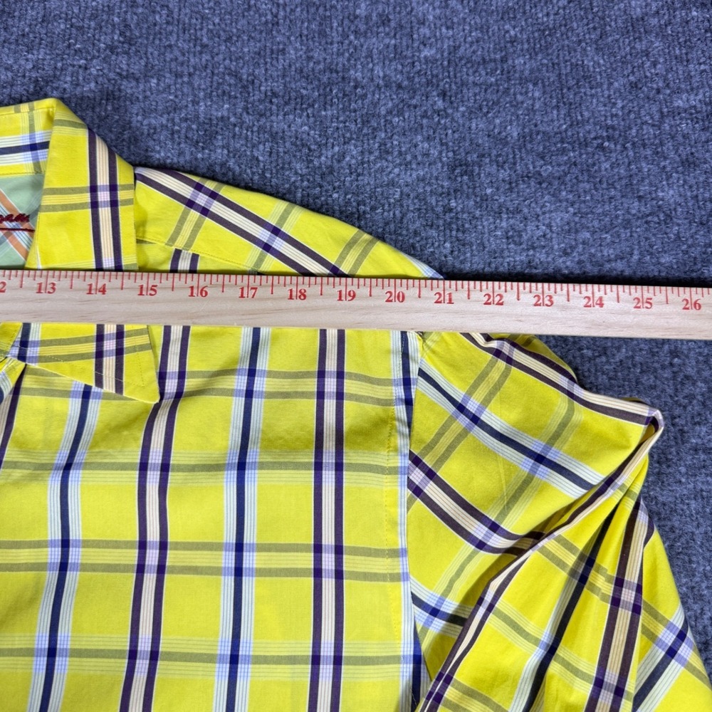 Robert Graham Mens XL Yellow Plaid Button Down Shirt Knowledge Wisdom Truth Long - Picture 8 of 8